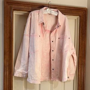 NWT Faherty Pink Denim Jacket